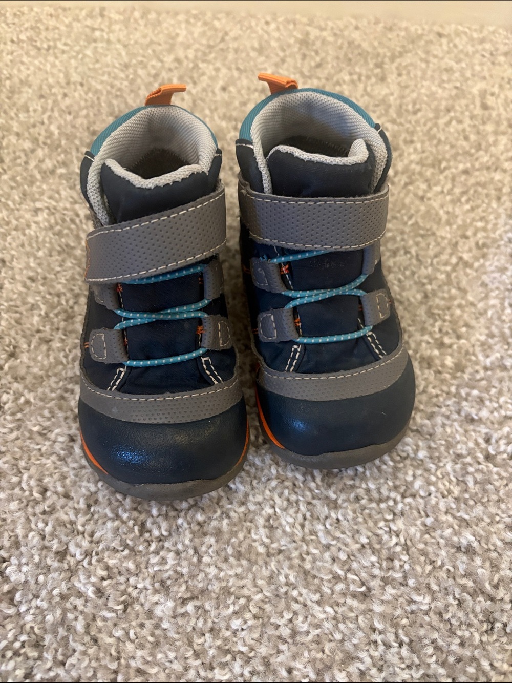 See Kai Run Navy and Gray Kids High-Top waterproof Boots